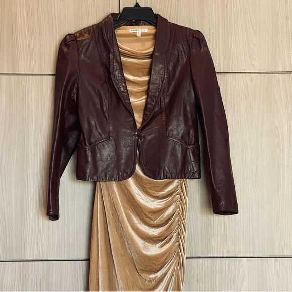 Foxmoor Retro 80s 70s Leather Jacket Blazer Coat Size 9 - Picture 2 of 15